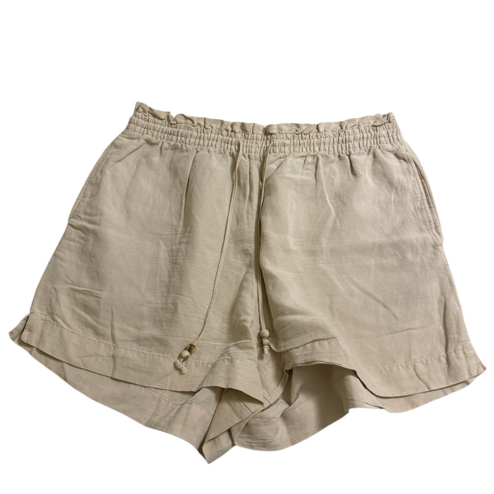 H&M High Waisted Linen Blend Shorts Size Large